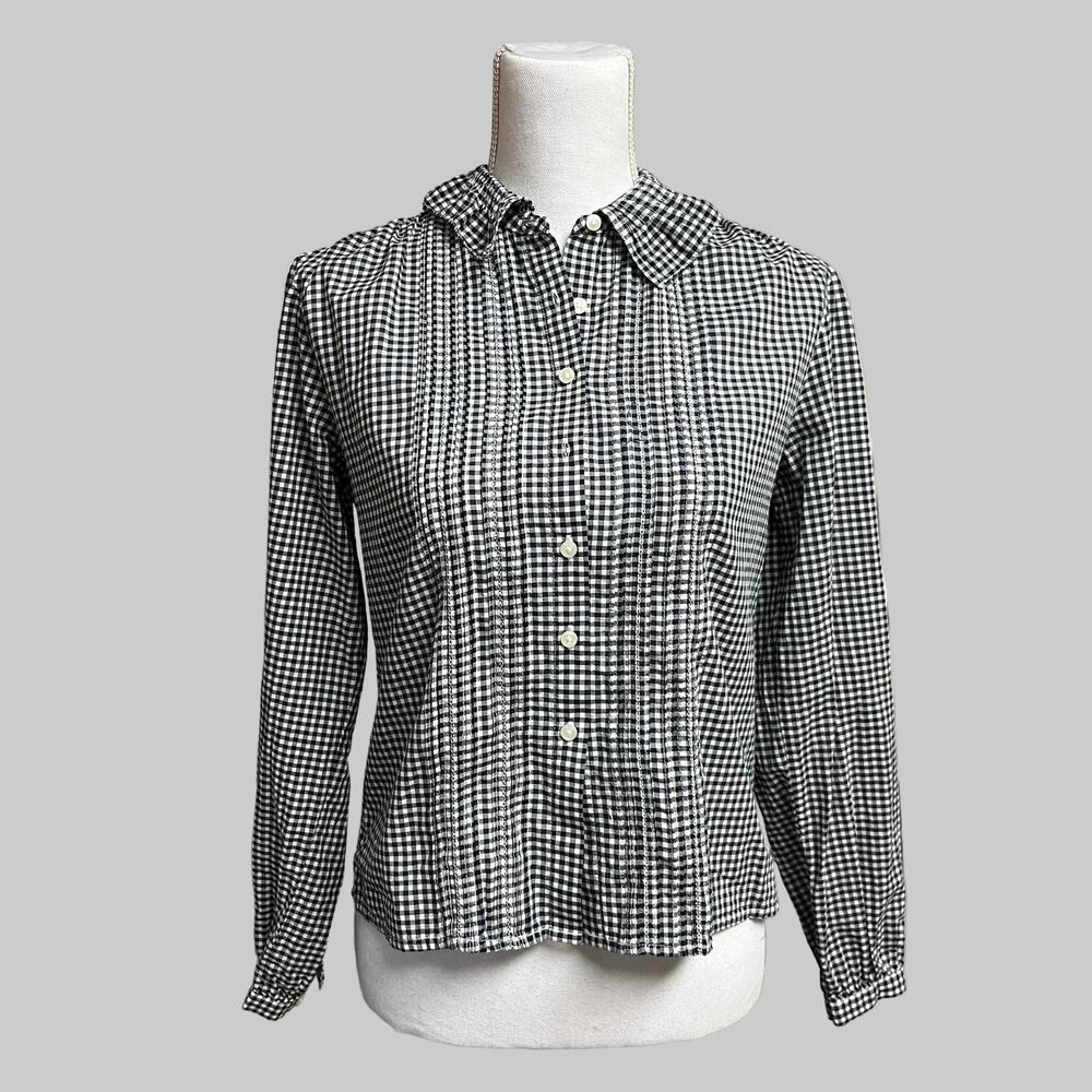 Trovata navy check Alise blouse, size XS